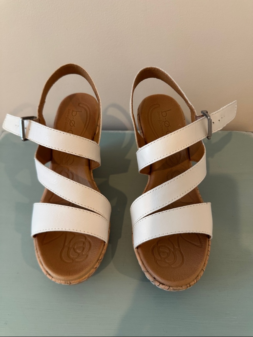b.o.c. White Strappy Slingback Sandals